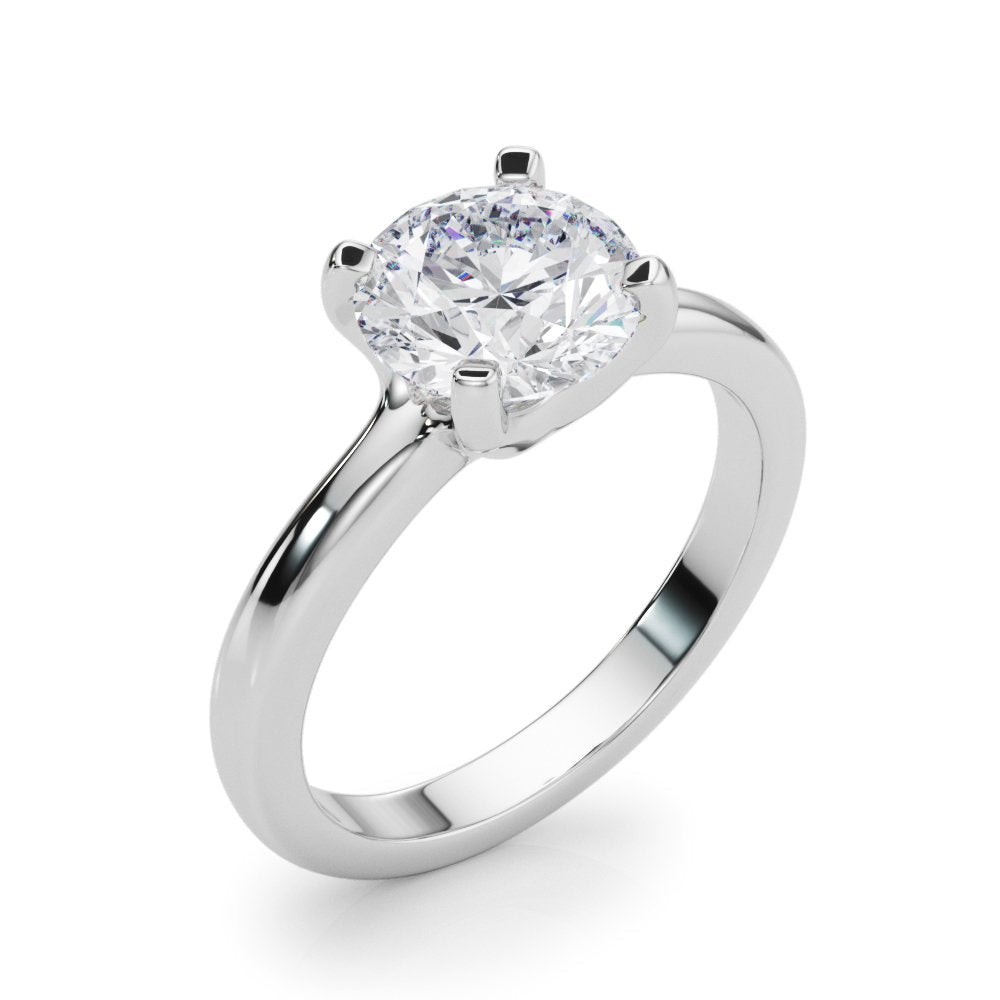 Rose Round Solitaire Engagement Ring