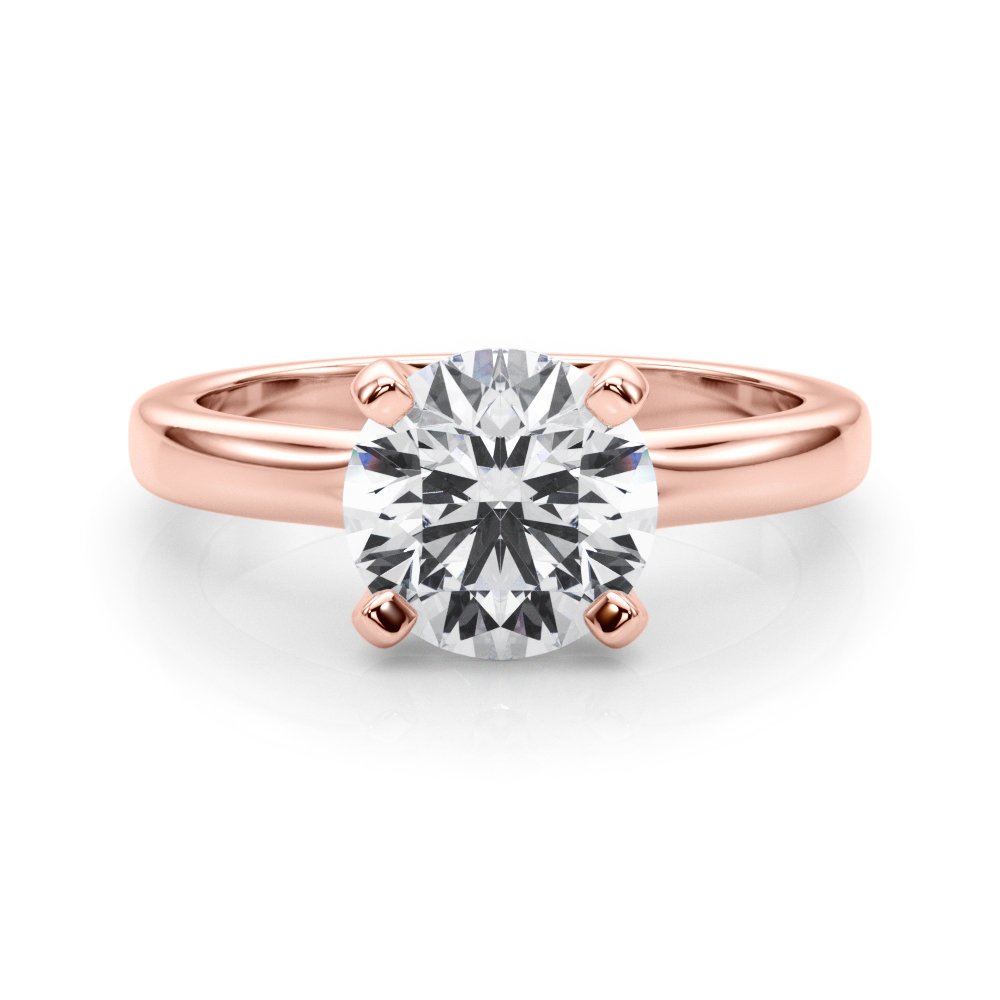 Rose Round Solitaire Engagement Ring