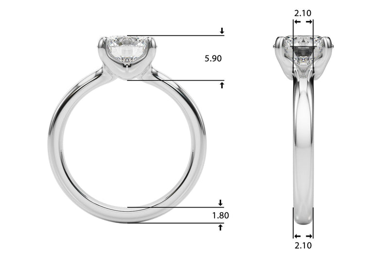 Rose Round Solitaire Engagement Ring