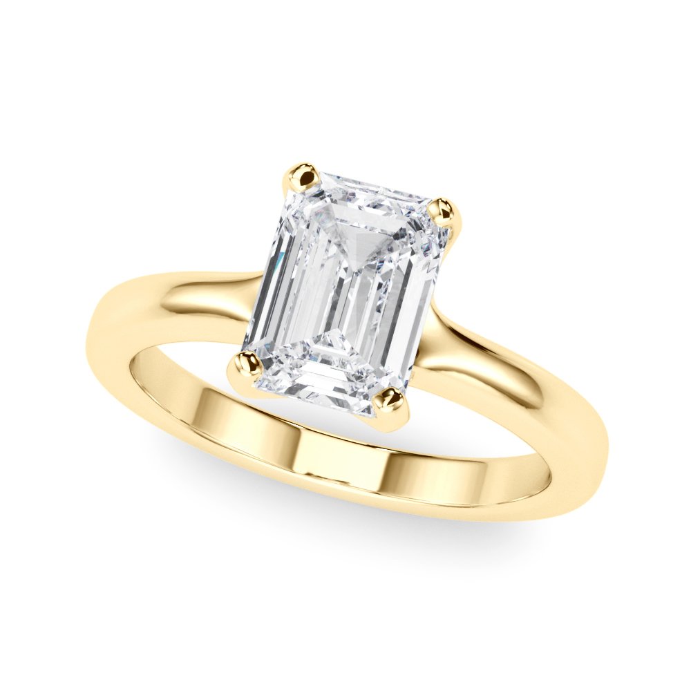 Jade Emerald Cut Solitaire Engagement Ring