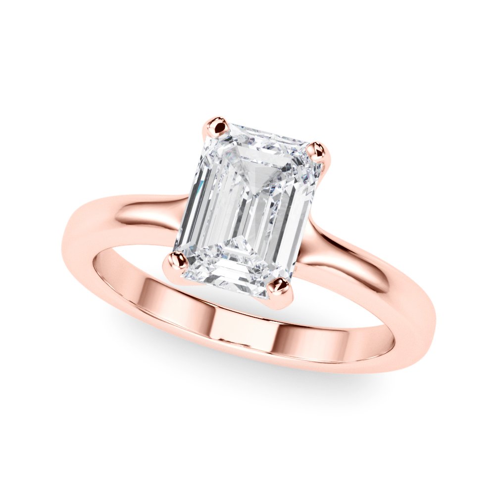 Jade Emerald Cut Solitaire Engagement Ring