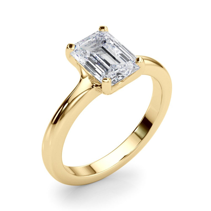 Jade Emerald Cut Solitaire Engagement Ring