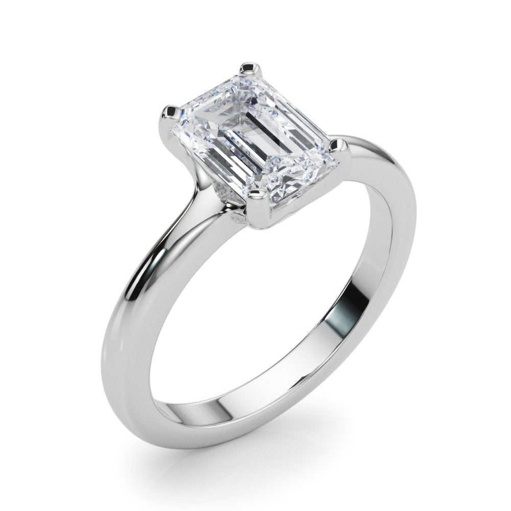 Jade Emerald Cut Solitaire Engagement Ring