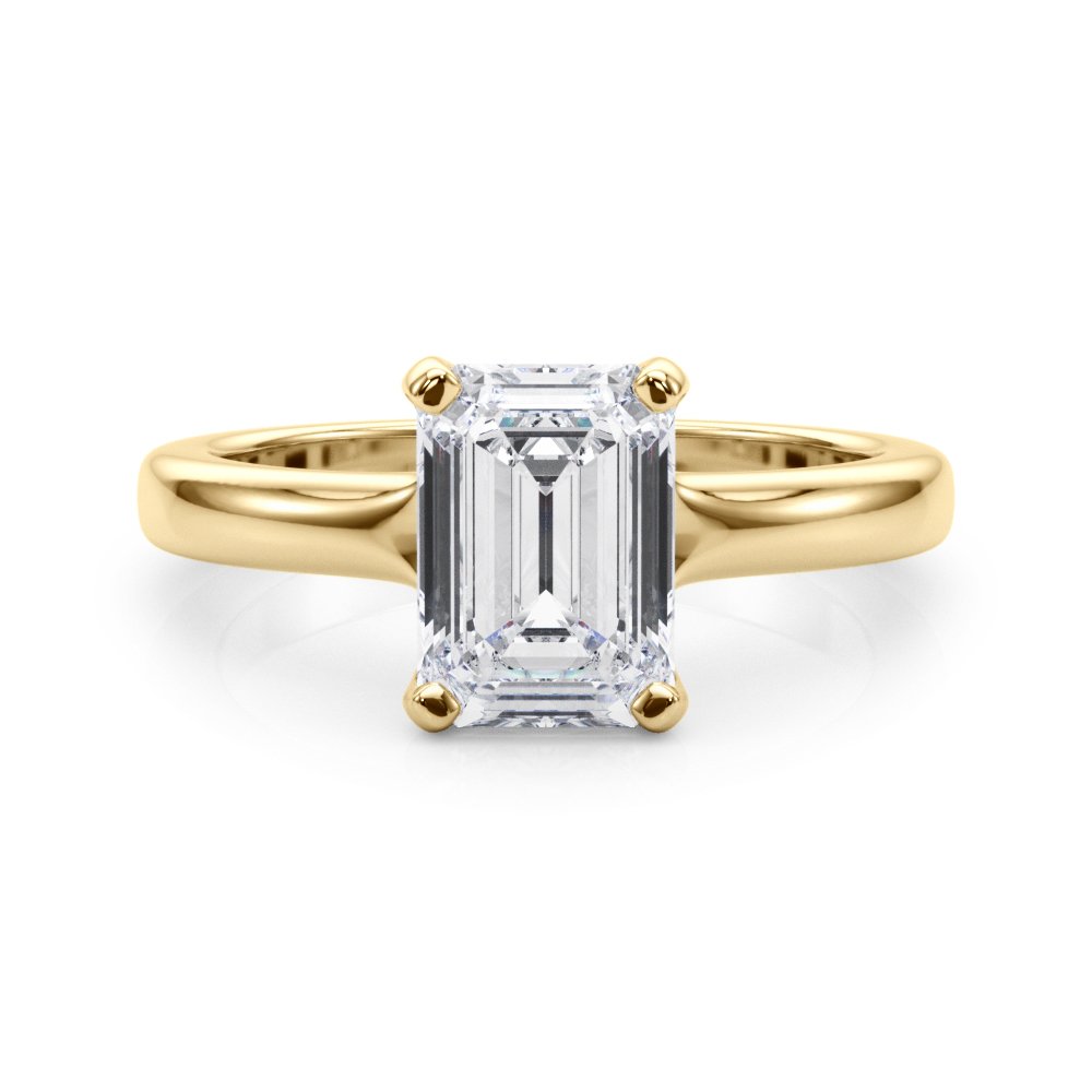 Jade Emerald Cut Solitaire Engagement Ring