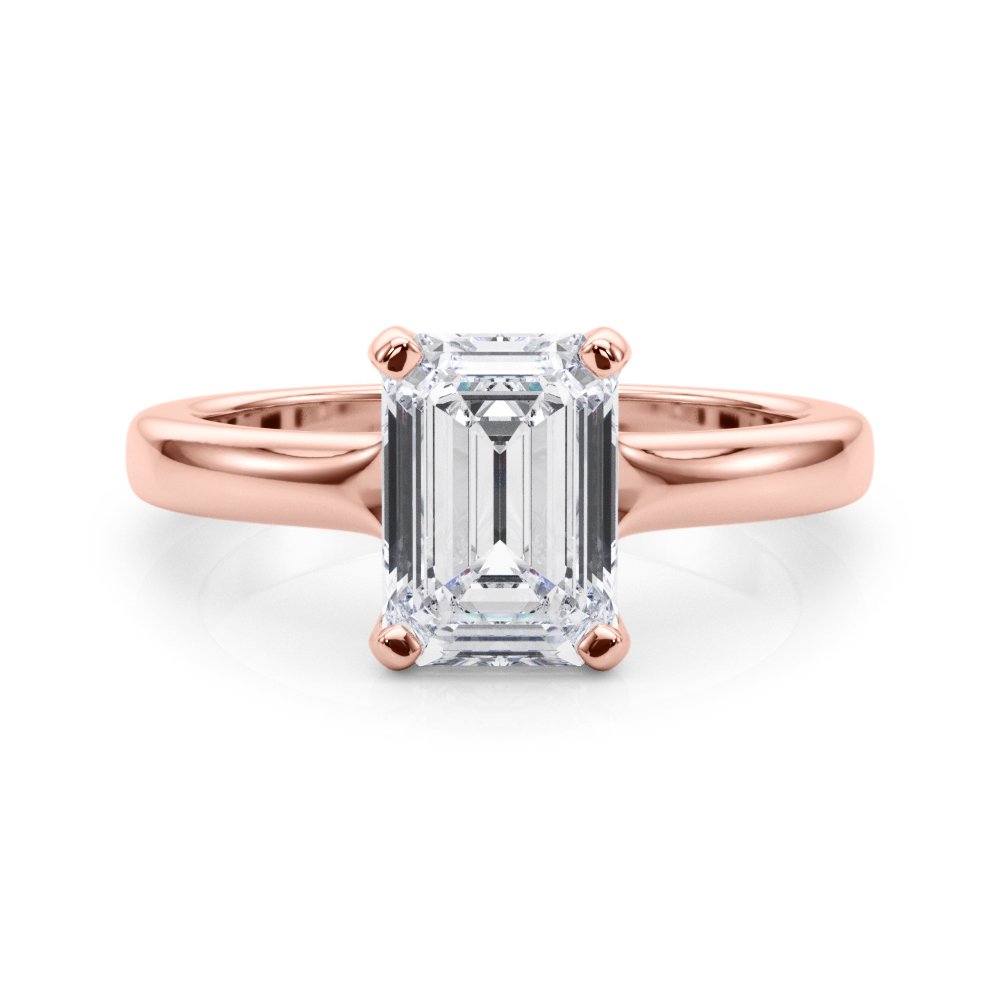 Jade Emerald Cut Solitaire Engagement Ring