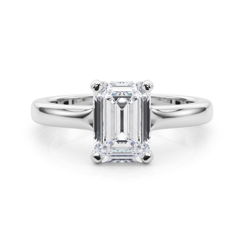 Jade Emerald Cut Solitaire Engagement Ring