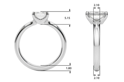 Jade Emerald Cut Solitaire Engagement Ring