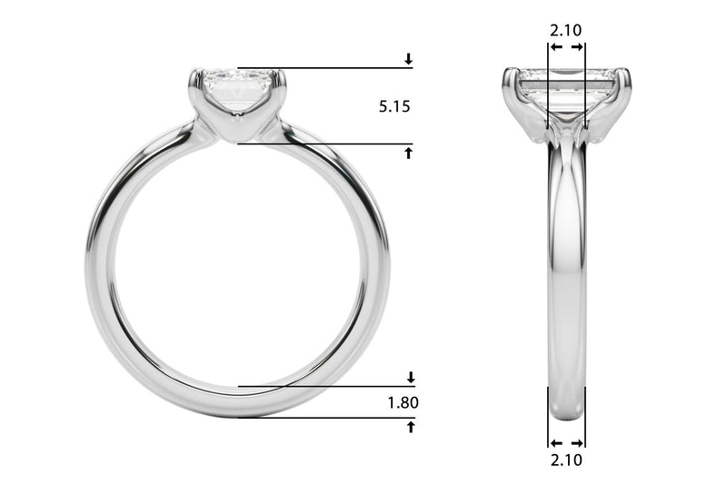 Jade Emerald Cut Solitaire Engagement Ring