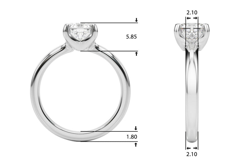 Lea Cushion Solitaire Engagement Ring