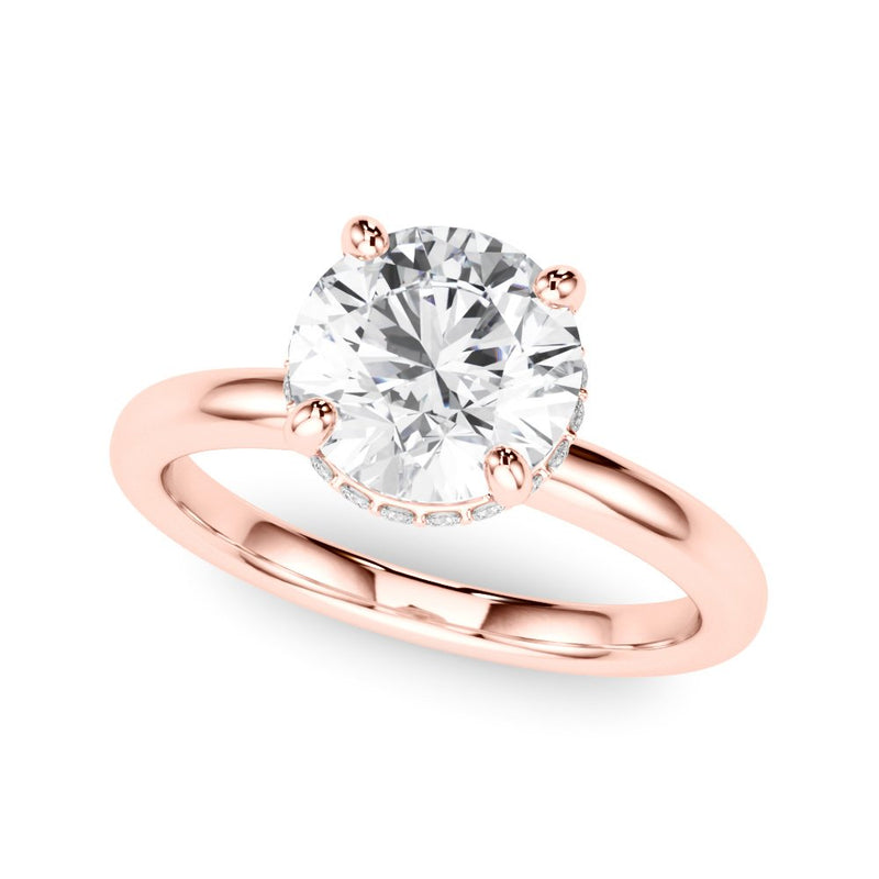 Lana Round Hidden Halo Engagement Ring