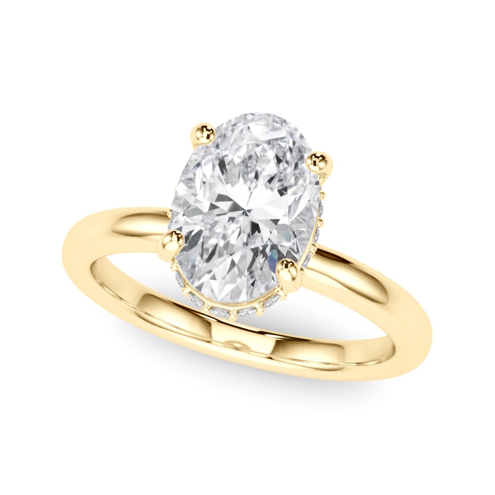 Nina Oval Hidden Halo Engagement Ring