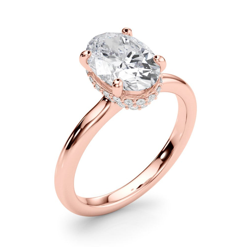 Nina Oval Hidden Halo Engagement Ring