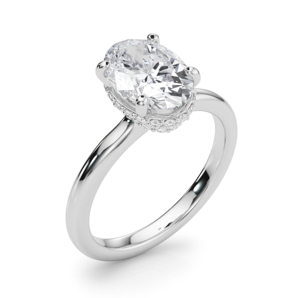 Nina Oval Hidden Halo Engagement Ring