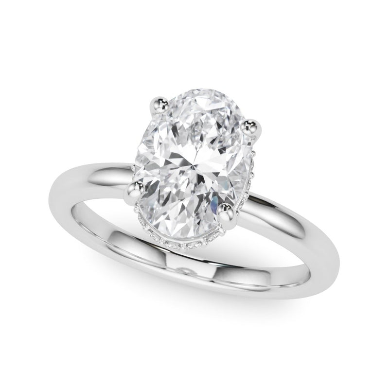 Nina Oval Hidden Halo Engagement Ring