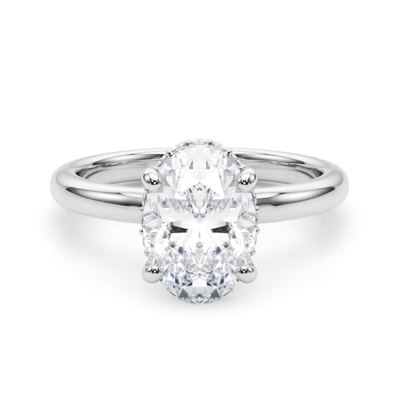 Nina Oval Hidden Halo Engagement Ring