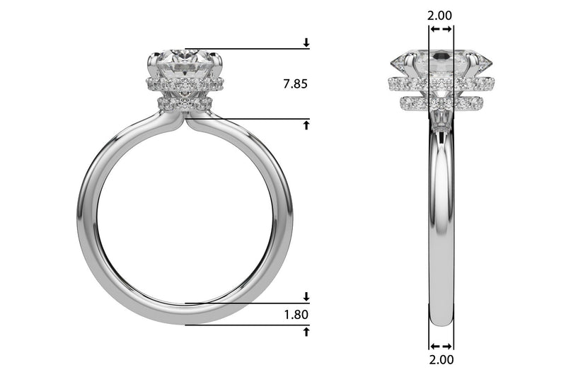 Nina Oval Hidden Halo Engagement Ring