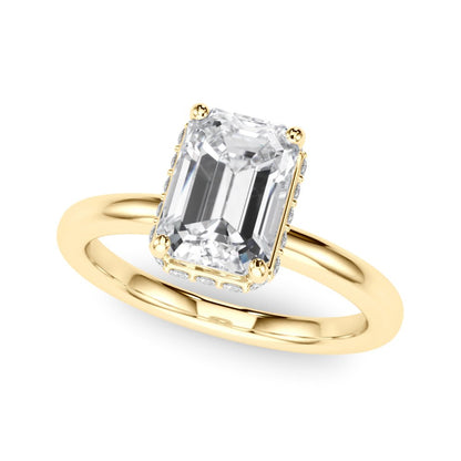Grace Emerald Cut Hidden Halo Engagement Ring