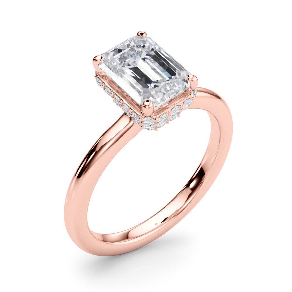 Grace Emerald Cut Hidden Halo Engagement Ring
