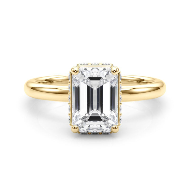 Grace Emerald Cut Hidden Halo Engagement Ring
