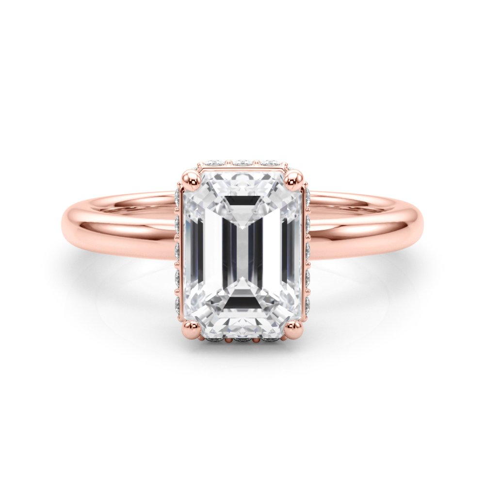 Grace Emerald Cut Hidden Halo Engagement Ring