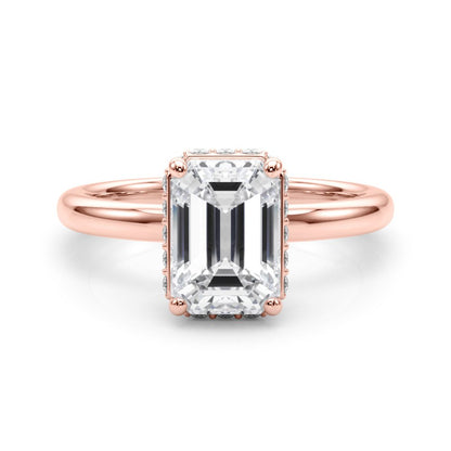 Grace Emerald Cut Hidden Halo Engagement Ring