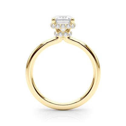 Grace Emerald Cut Hidden Halo Engagement Ring