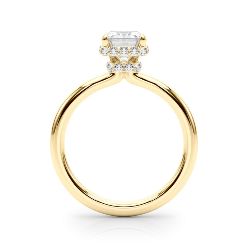 Grace Emerald Cut Hidden Halo Engagement Ring