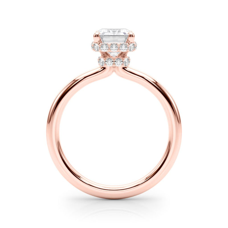 Grace Emerald Cut Hidden Halo Engagement Ring