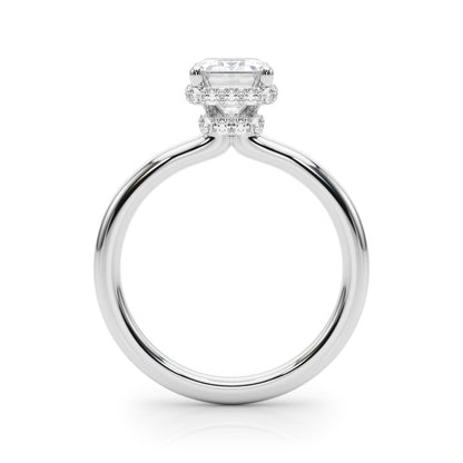 Grace Emerald Cut Hidden Halo Engagement Ring