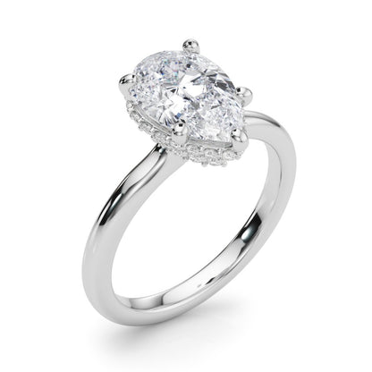 Marie Pear Hidden Halo Engagement Ring