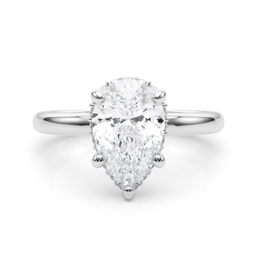 Marie Pear Hidden Halo Engagement Ring