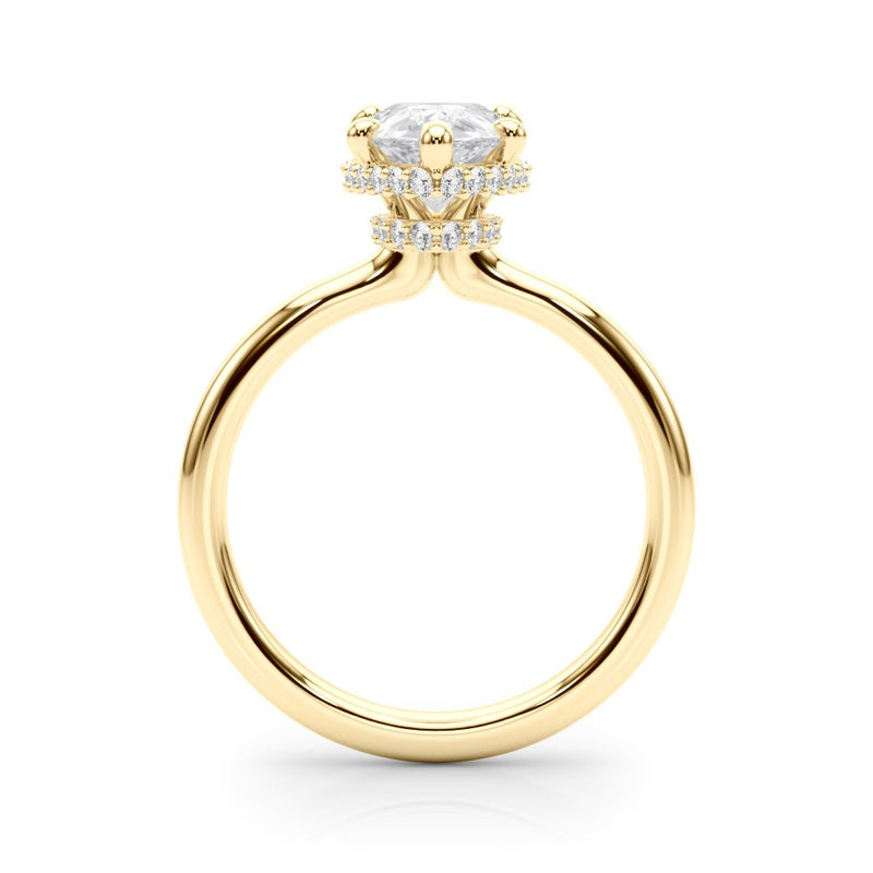 Marie Pear Hidden Halo Engagement Ring