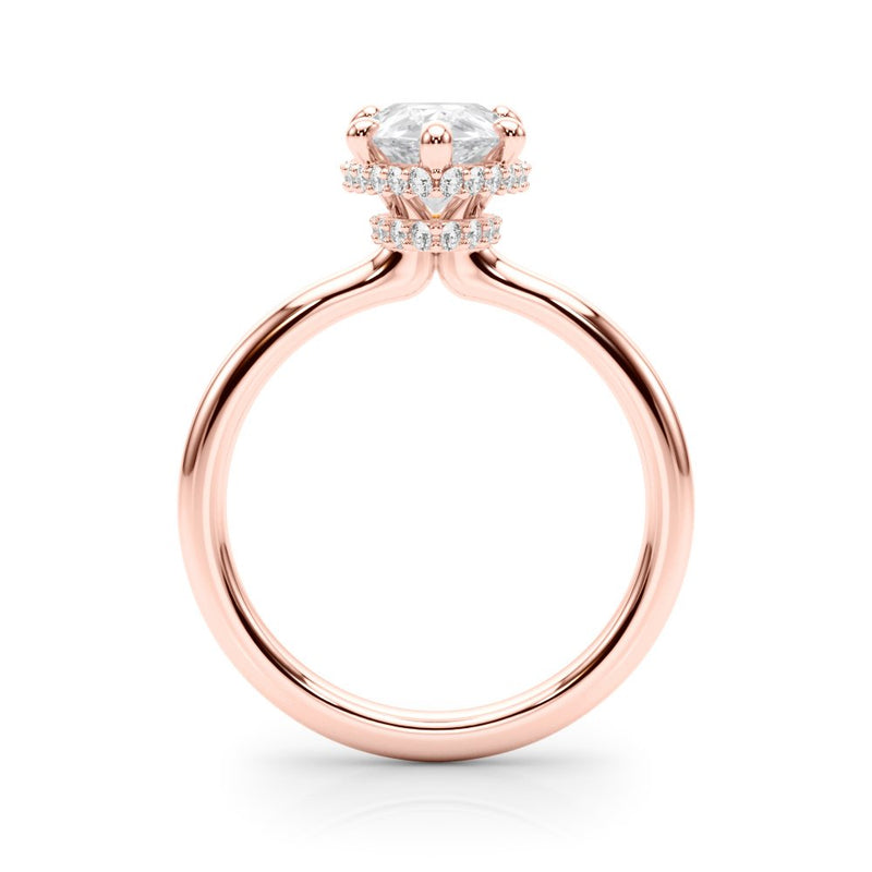 Marie Pear Hidden Halo Engagement Ring