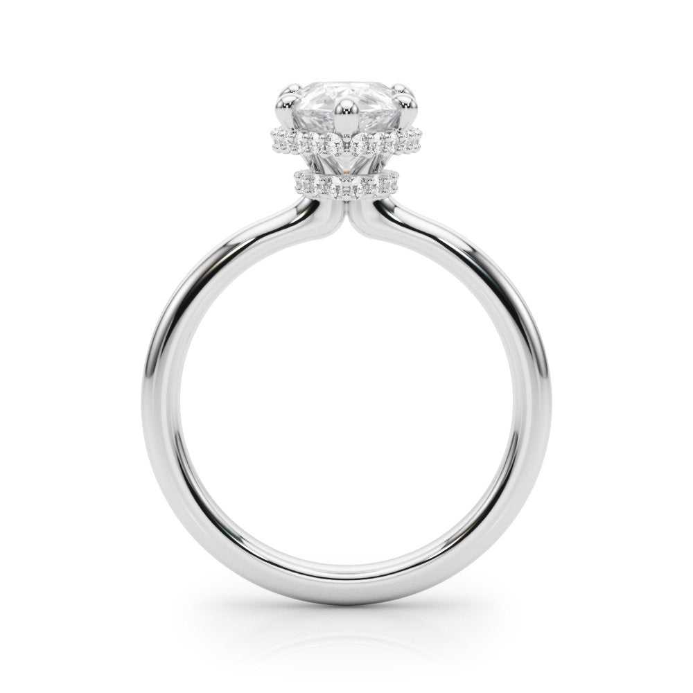 Marie Pear Hidden Halo Engagement Ring