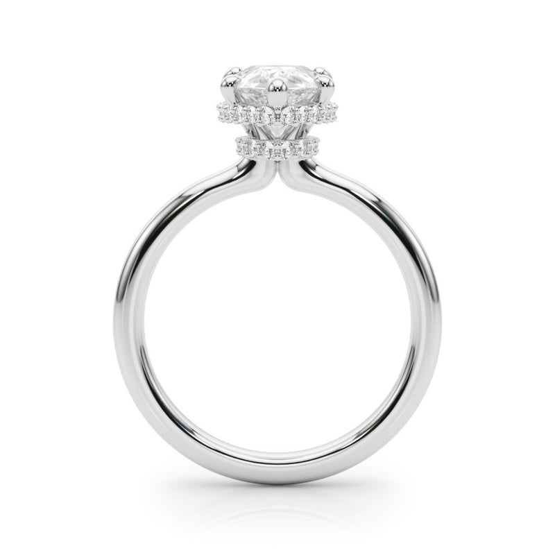 Marie Pear Hidden Halo Engagement Ring