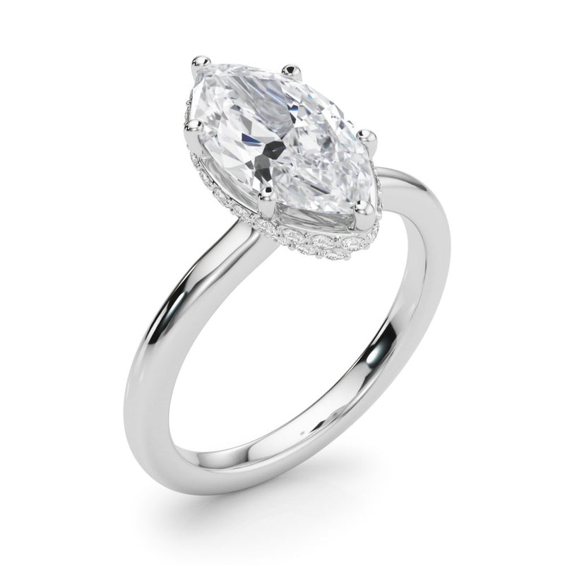 Sarah Marquise Hidden Halo Engagement Ring