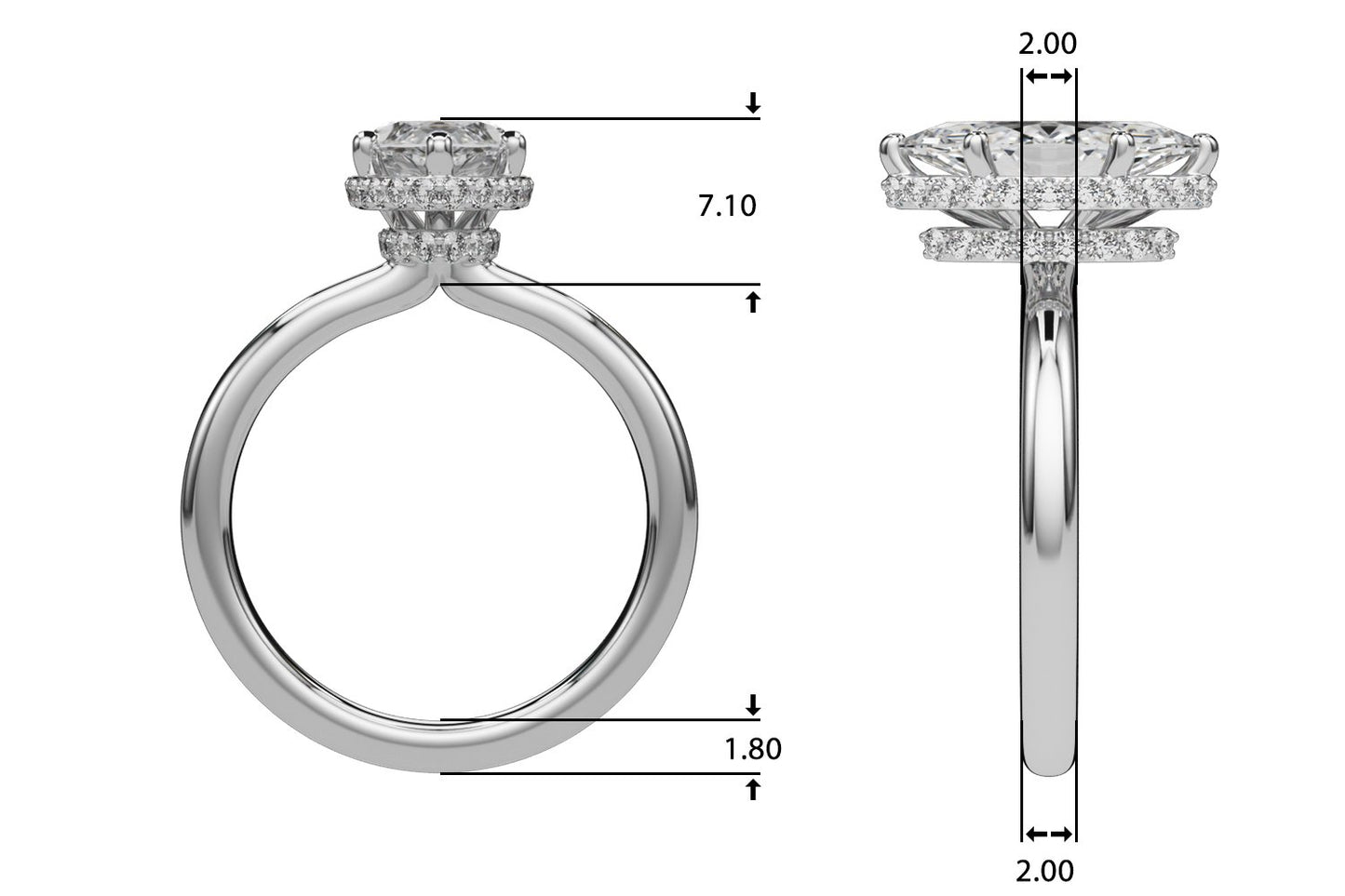 Sarah Marquise Hidden Halo Engagement Ring