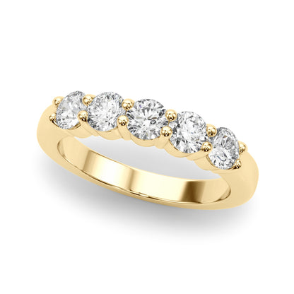 ThŽrse Five-stone Shared-prong Half-eternity Band