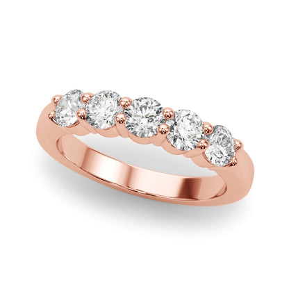 ThŽrse Five-stone Shared-prong Half-eternity Band