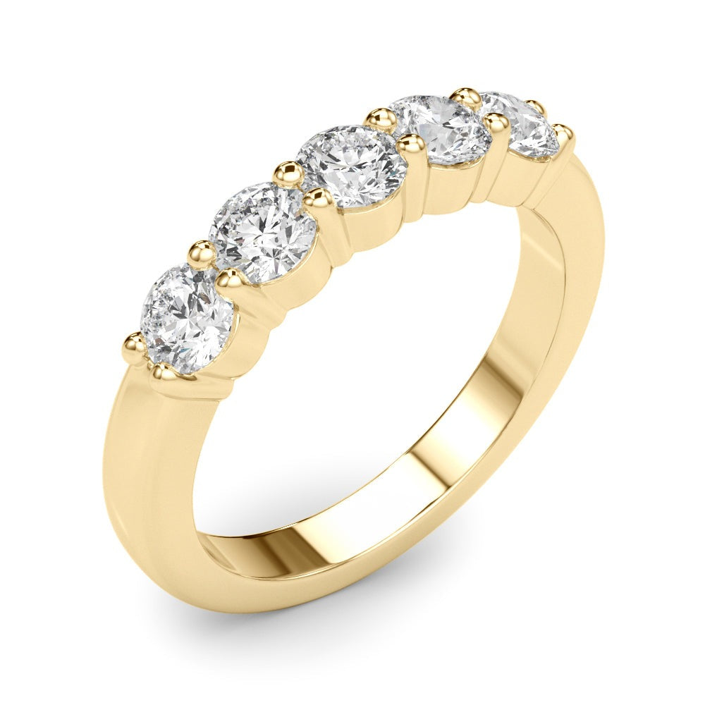 ThŽrse Five-stone Shared-prong Half-eternity Band