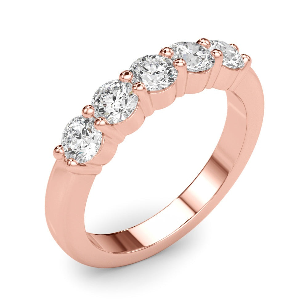 ThŽrse Five-stone Shared-prong Half-eternity Band