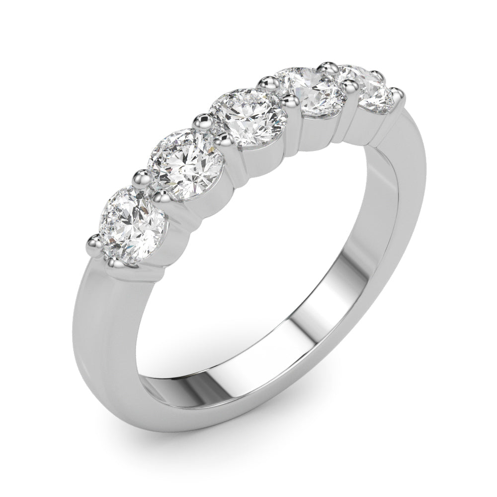 ThŽrse Five-stone Shared-prong Half-eternity Band