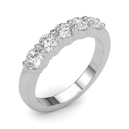 ThŽrse Five-stone Shared-prong Half-eternity Band