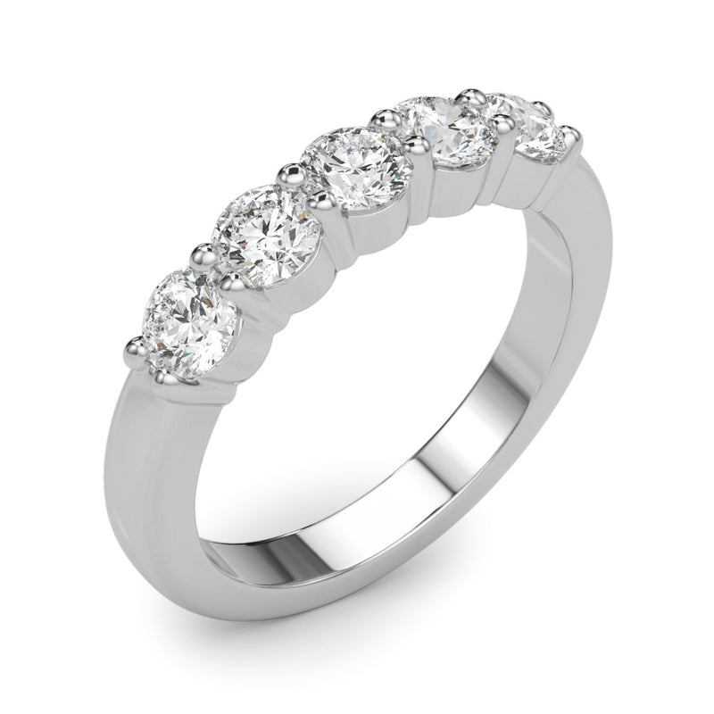 Therese Five Stone Shared Prong Half Eternity Band