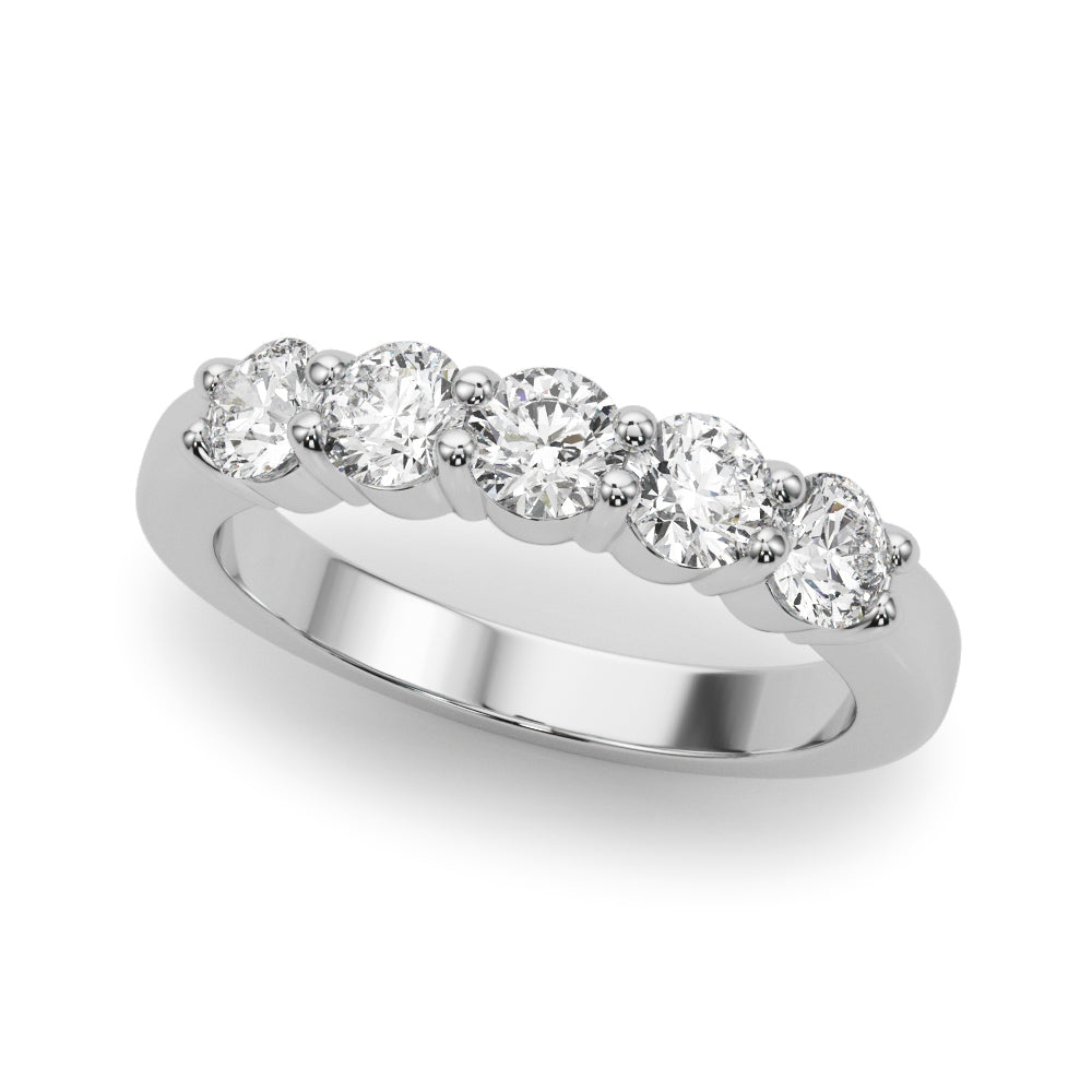 ThŽrse Five-stone Shared-prong Half-eternity Band