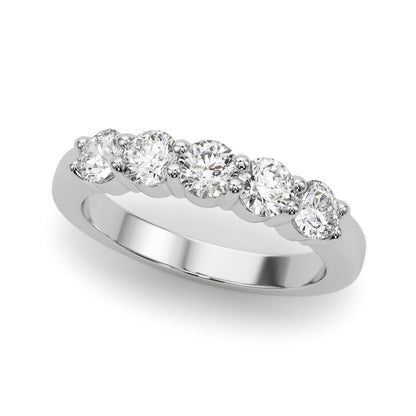 ThŽrse Five-stone Shared-prong Half-eternity Band