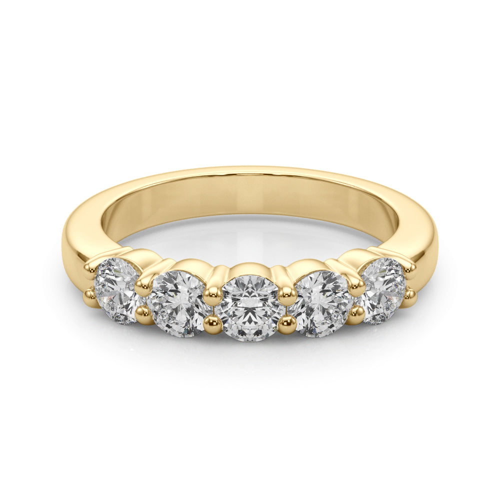 Therese Five Stone Shared Prong Half Eternity Band