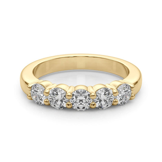ThŽrse Five-stone Shared-prong Half-eternity Band