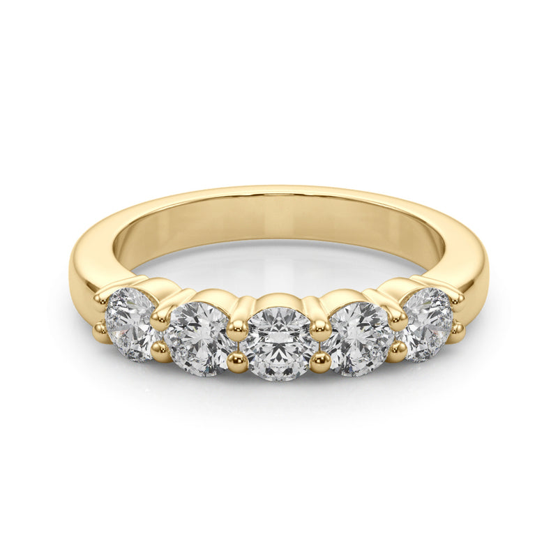 Therese Five Stone Shared Prong Half Eternity Band