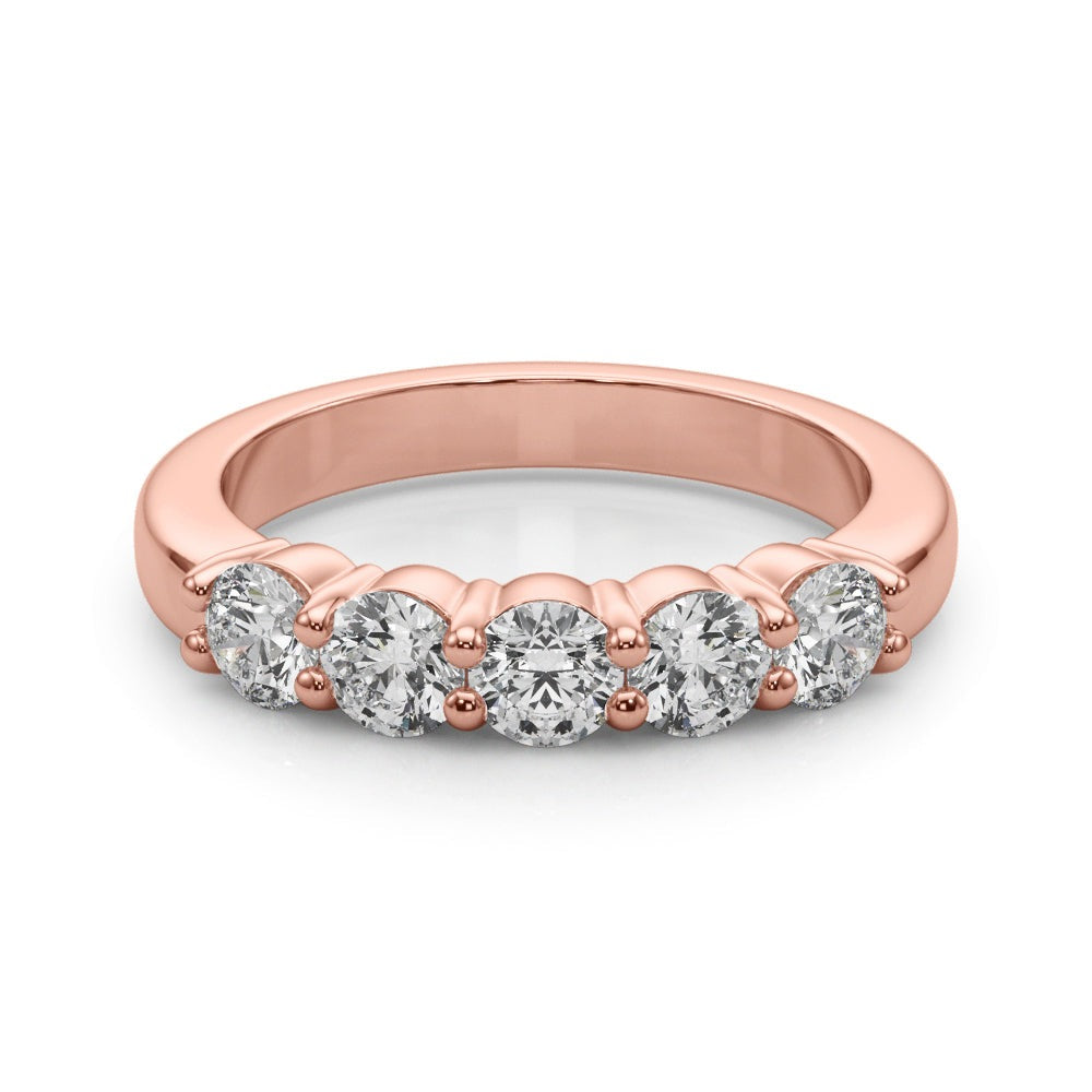 ThŽrse Five-stone Shared-prong Half-eternity Band